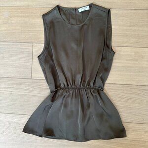 BABATON Olive Green Fit and Flare Sleeveless Blouse Size XS